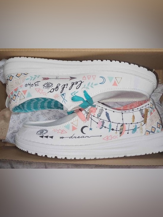 Hey Dude Shoes - Hey Dude Wendy Doodle Star White Flats